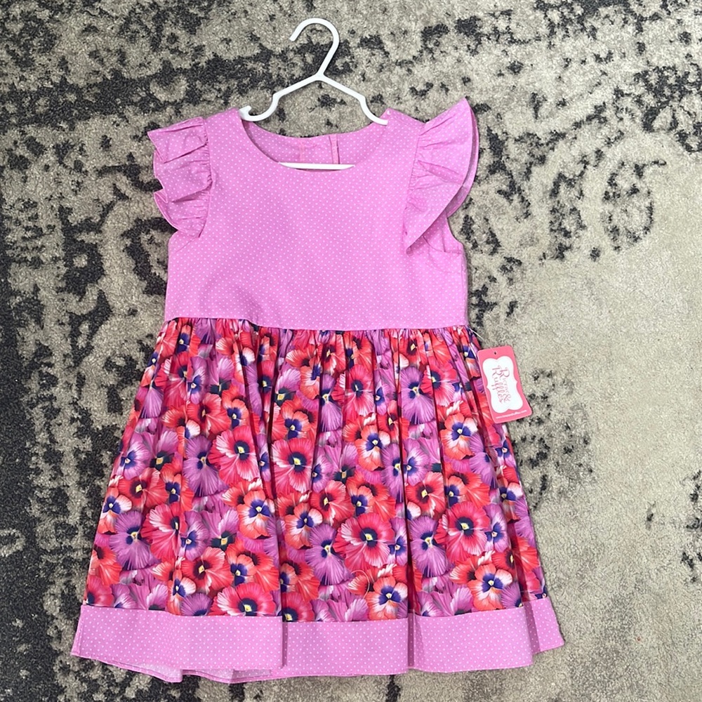 Ric Rac Ruffles purple flower shirt -NEW with tags, size 7